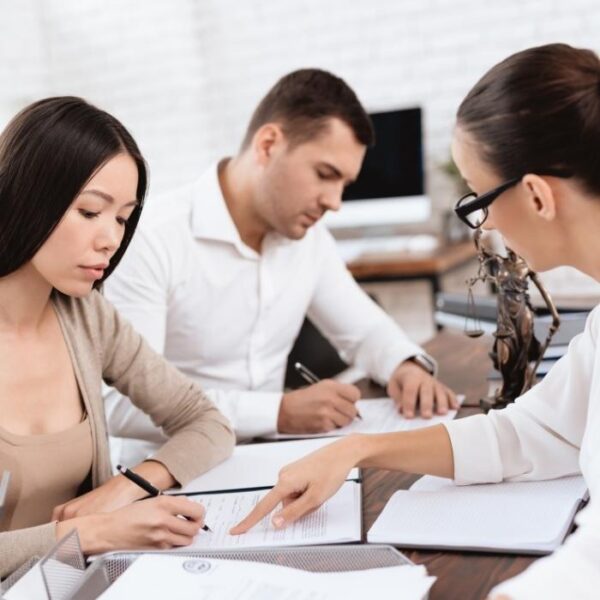 Professionals reviewing documents