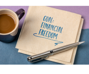 Paperwork saying goal: financial freedom after divorce financials help